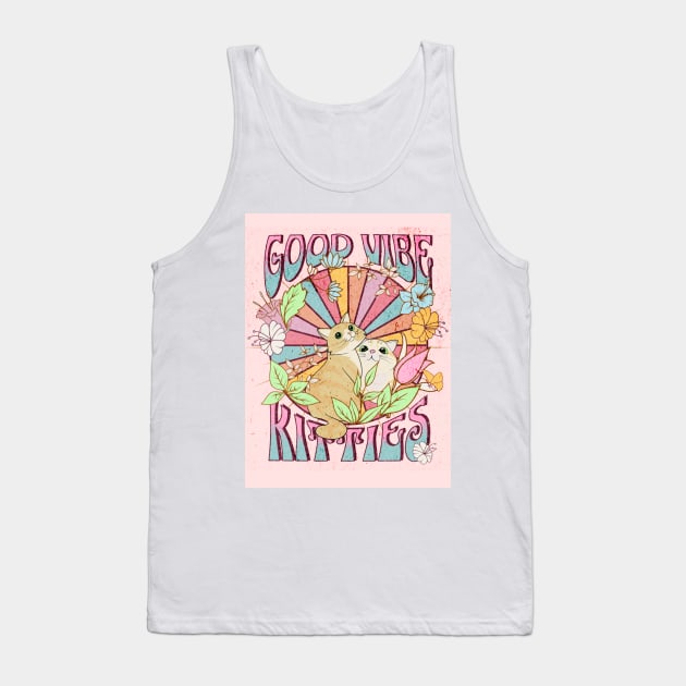 Good Vibe Kitties Tank Top by Tina Donovan Artist